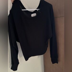 Joah Brown Black Ribbed Sweatshirt